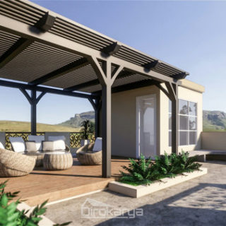 desain rumah klasik dengan rooftop
