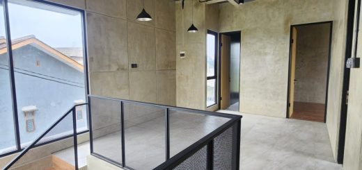 rumah dua lantai tema industrialis