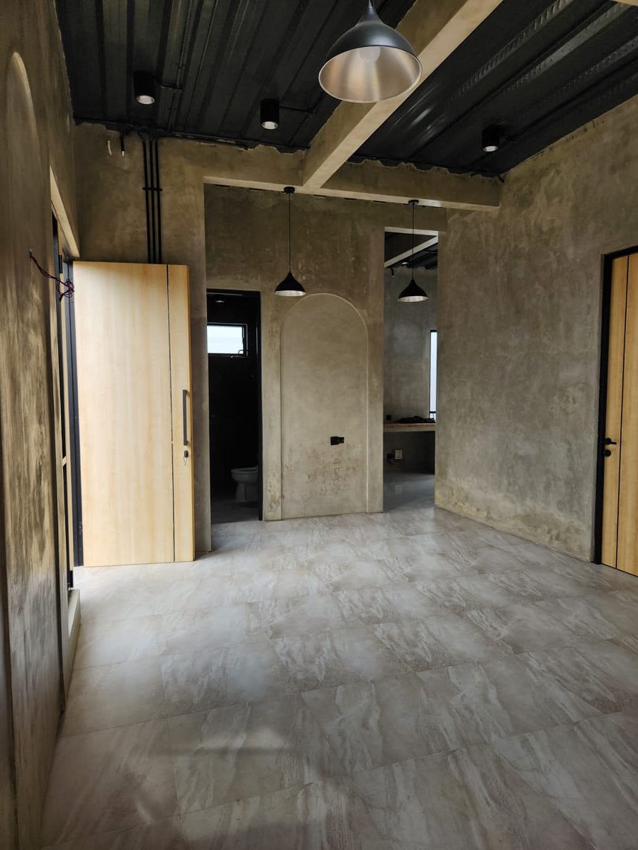 desain rumah dua lantai tema industrialis